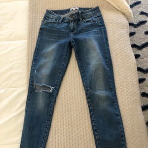 Paige vertigo ankle skinny jeans - light/med blue
